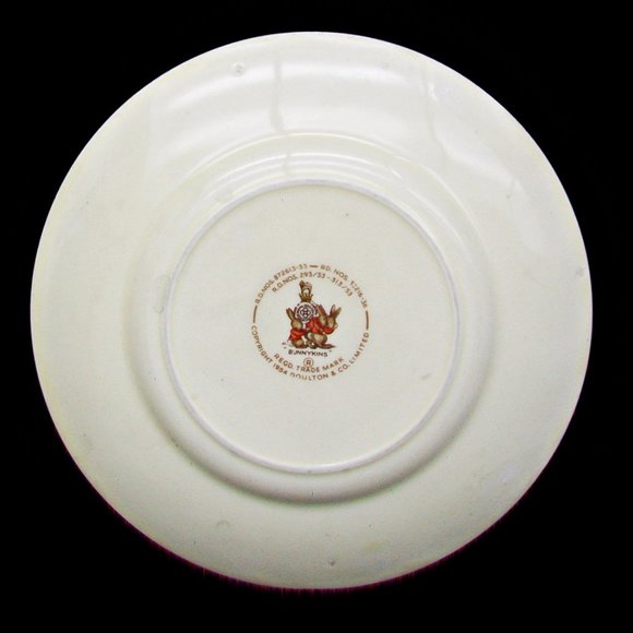 Royal Doulton & Co 6.5" BUNNYKINS Child Plate Dish 1954 Registry Nos. Rabbits - Picture 5 of 6